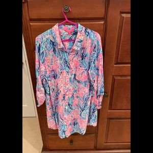 LILLY PULITZER NATALIE SHIRTDRESS COVERUP SIZE XL